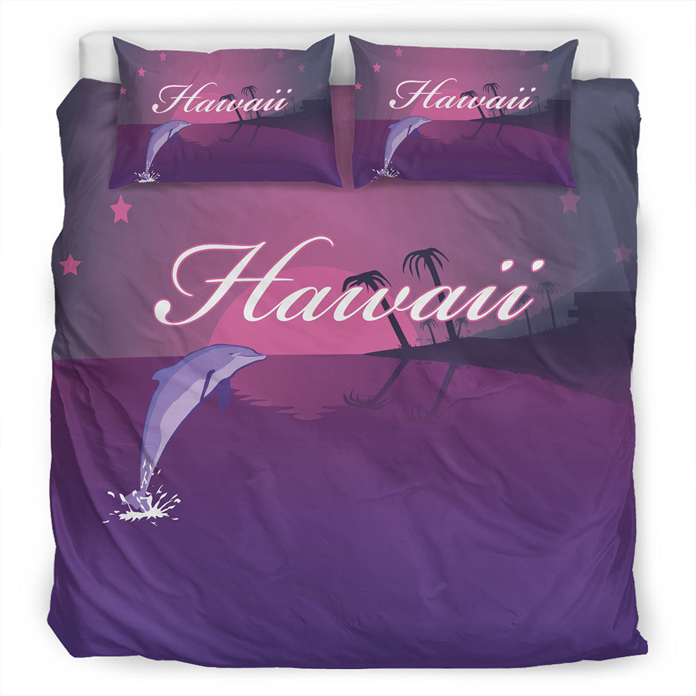 Hawaii Bedding Set Dolphin Club Violet Sun