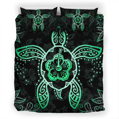Hawaii Bedding Set Turtle Hibiscus Green New