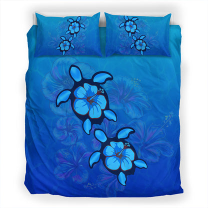 Hawaii Bedding Set Turtle Hibiscus Ocean