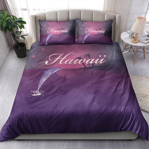 Hawaii Bedding Set Dolphin Club Violet Sun