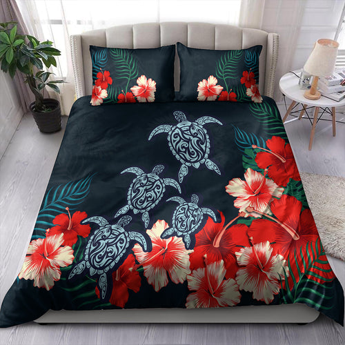 Hawaii Bedding Set Four Turtle Hibiscus Tropical