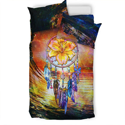 Hawaii Bedding Set Hibiscus Dreamcatcher Wales Night