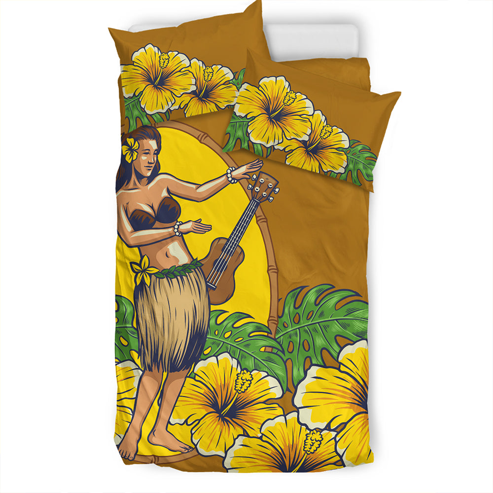 Hawaii Bedding Set Hula Girl Dance Tradition