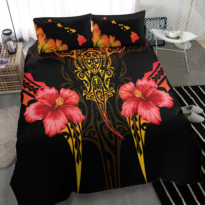 Hawaii Bedding Set Polynesian Hibiscus Animal