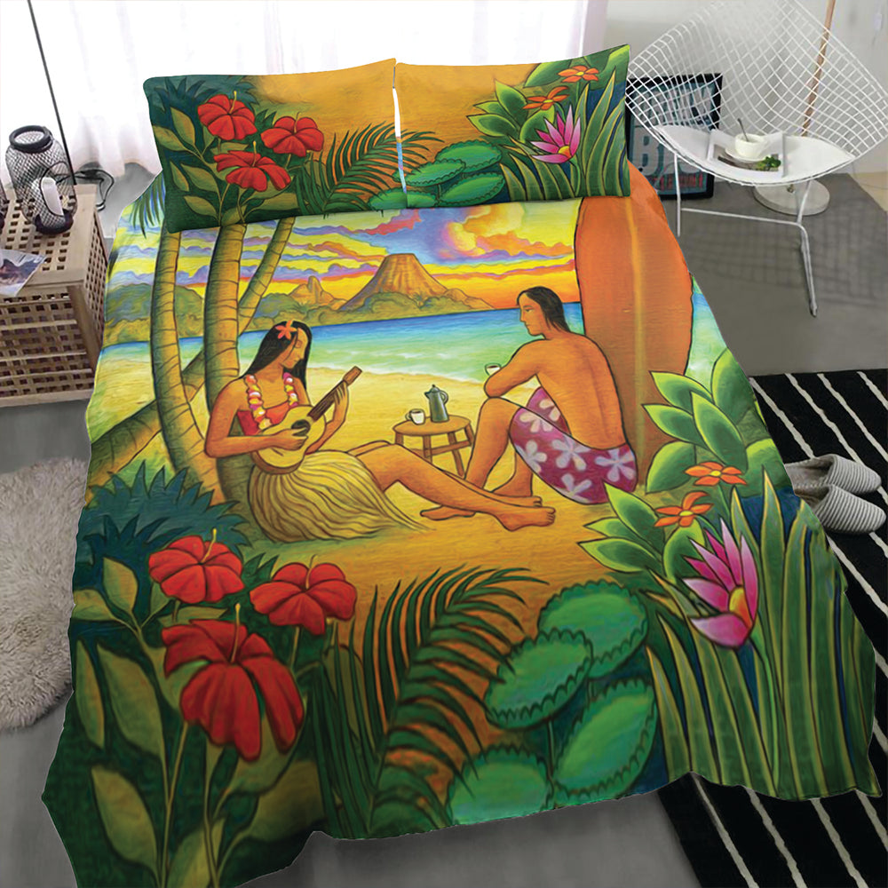 Hawaii Bedding Set Sing A Song On A Beach