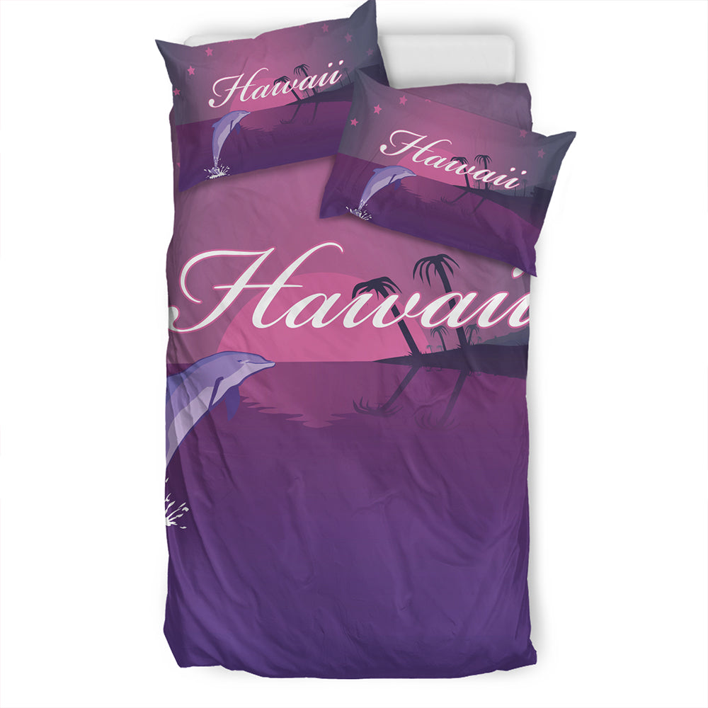 Hawaii Bedding Set Dolphin Club Violet Sun