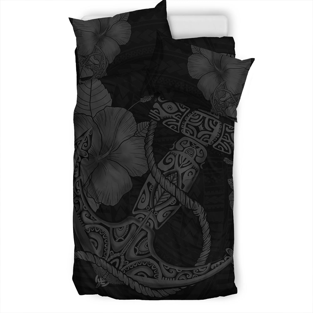 Hawaii Bedding Set Anchor Poly Tribal Gray