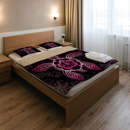 Hawaii Bedding Set Turtle Hibiscus Pink