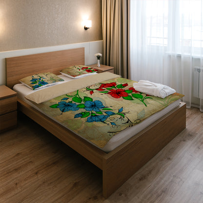 Hawaii Bedding Set Hibiscus Blue And Red