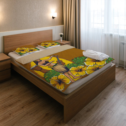 Hawaii Bedding Set Hula Girl Dance Tradition