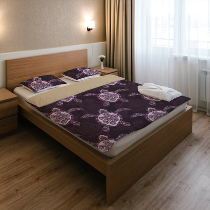 Hawaii Bedding Set Turtle Plumeria Violet
