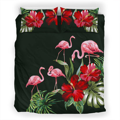 Hawaii Bedding Set Hibiscus Flamingo