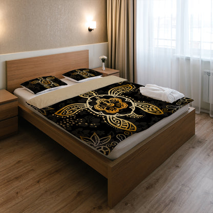 Hawaii Bedding Set Golden Hibiscus And Turtle