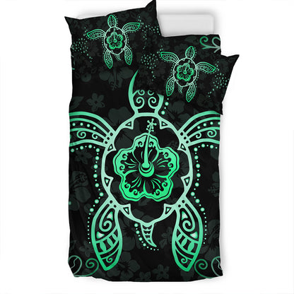 Hawaii Bedding Set Turtle Hibiscus Green New