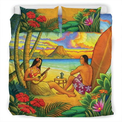 Hawaii Bedding Set Sing A Song On A Beach
