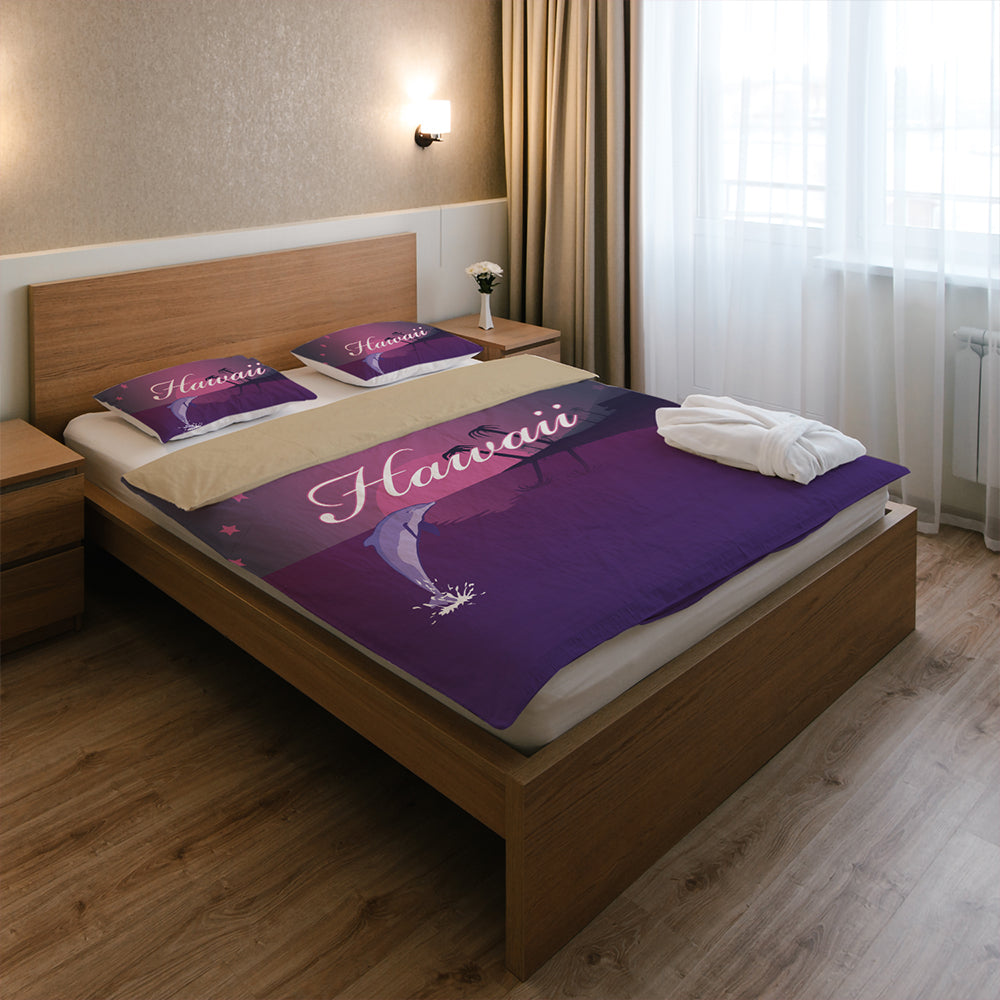 Hawaii Bedding Set Dolphin Club Violet Sun