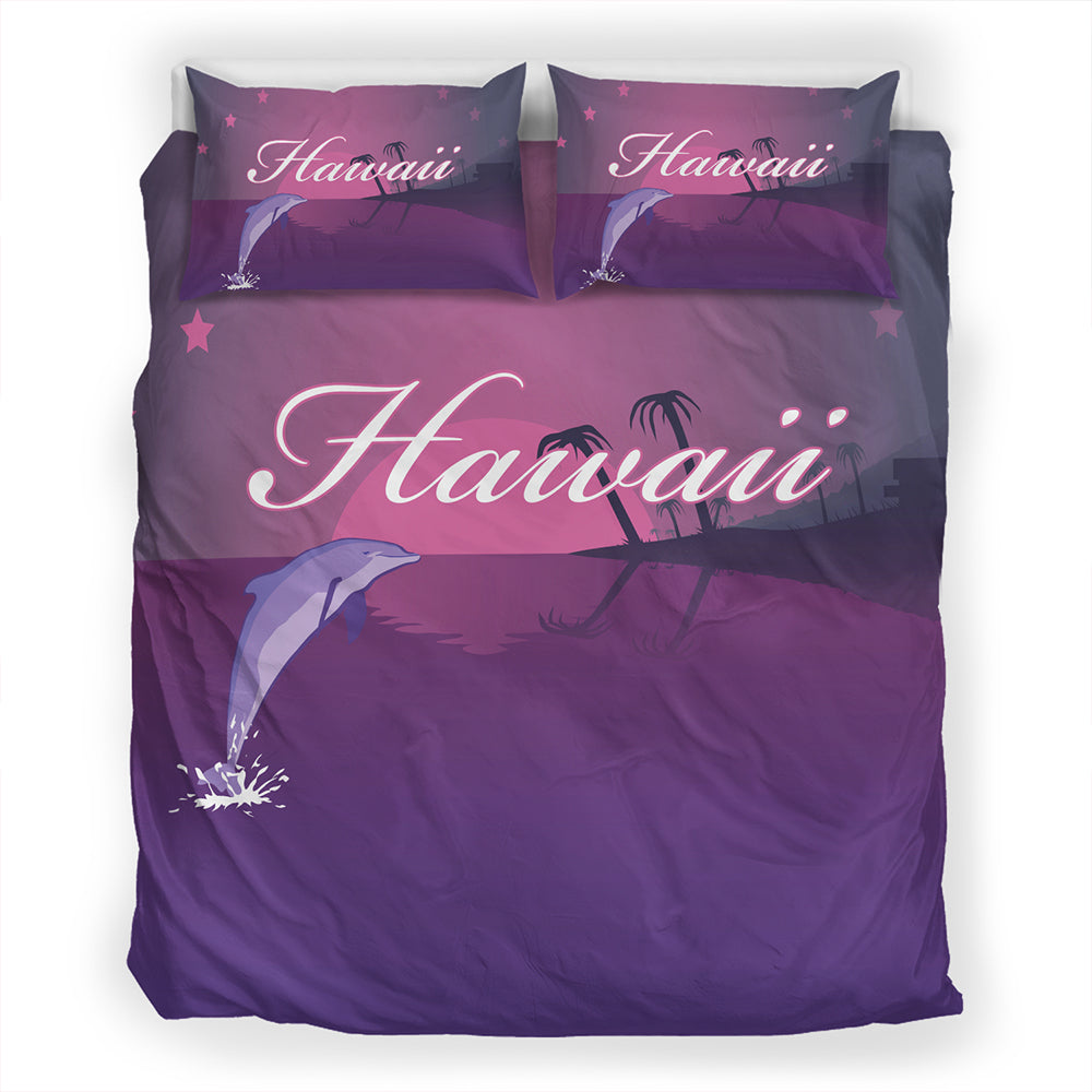 Hawaii Bedding Set Dolphin Club Violet Sun