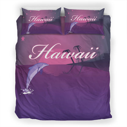 Hawaii Bedding Set Dolphin Club Violet Sun