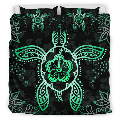 Hawaii Bedding Set Turtle Hibiscus Green New