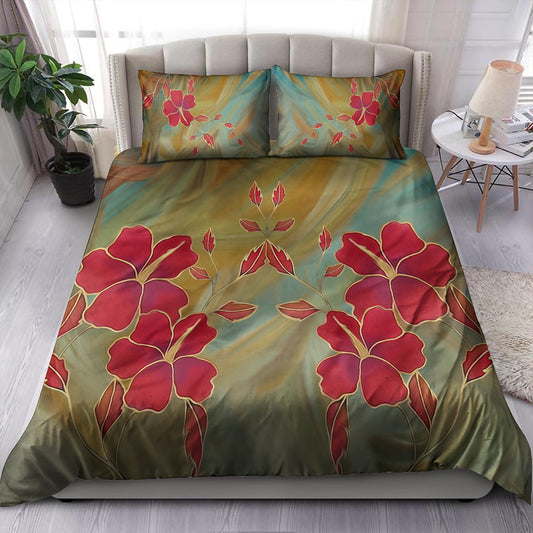 Hawaii Bedding Set Hibiscus Water Color