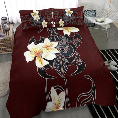 Hawaii Bedding Set Turtle Poly Trinal Plumeria Red