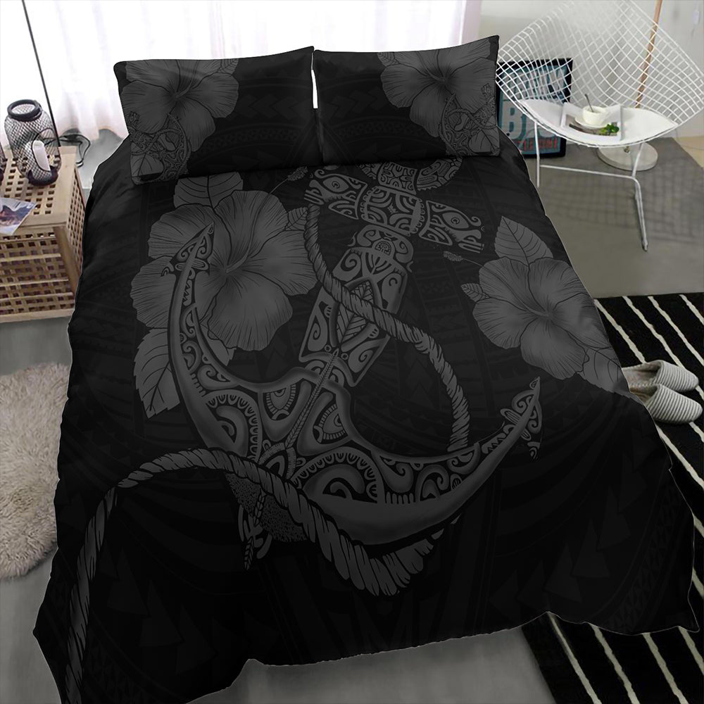 Hawaii Bedding Set Anchor Poly Tribal Gray