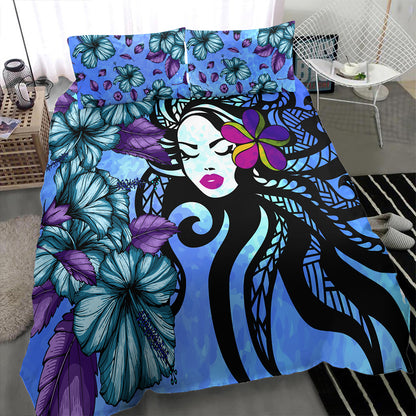 Hawaii Bedding Set Hibiscus Polynesian Hula Girl