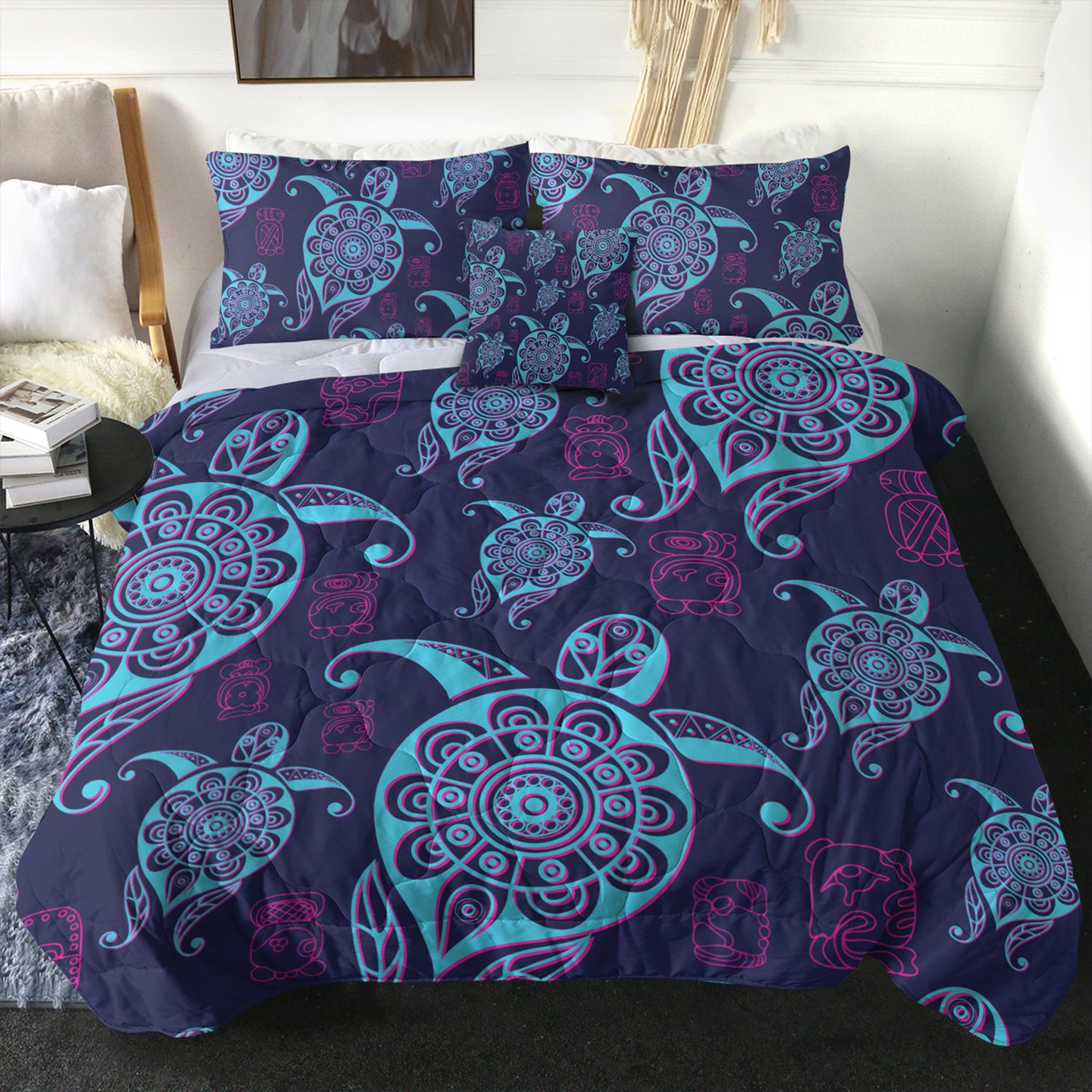Hawaii Comforter Turtle Neon