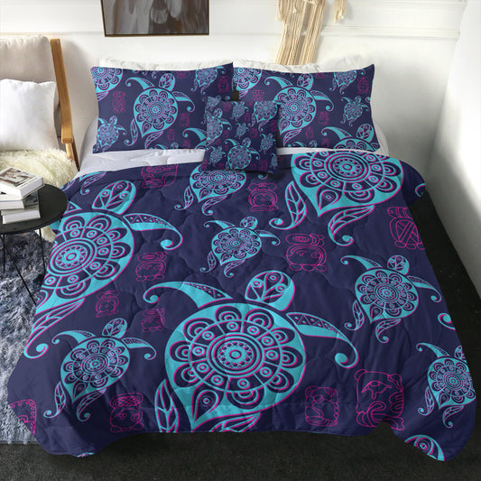 Hawaii Comforter Turtle Neon