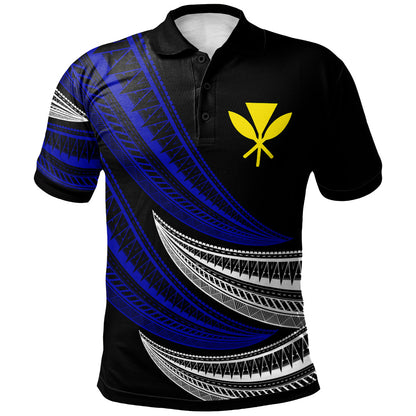 Hawaii Custom Personalised Polo Shirt -  Wave Pattern Alternating
