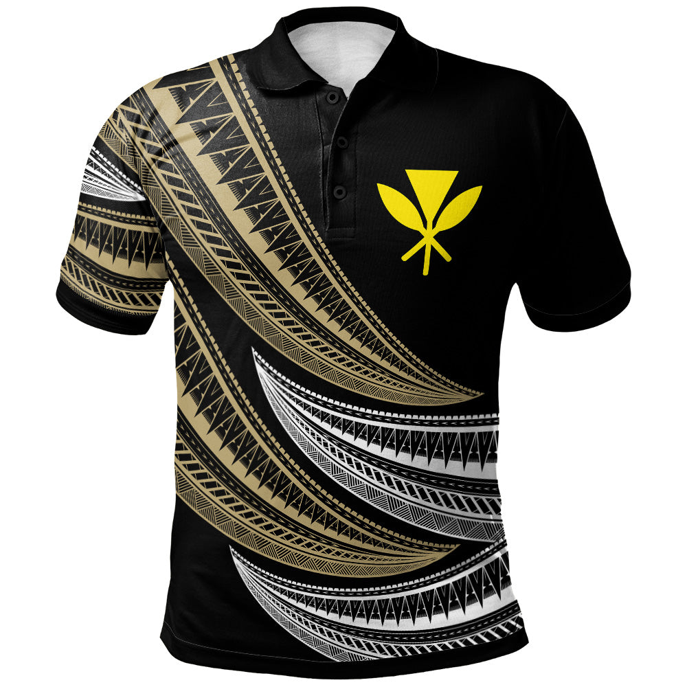 Hawaii Custom Personalised Polo Shirt -  Wave Pattern Alternating