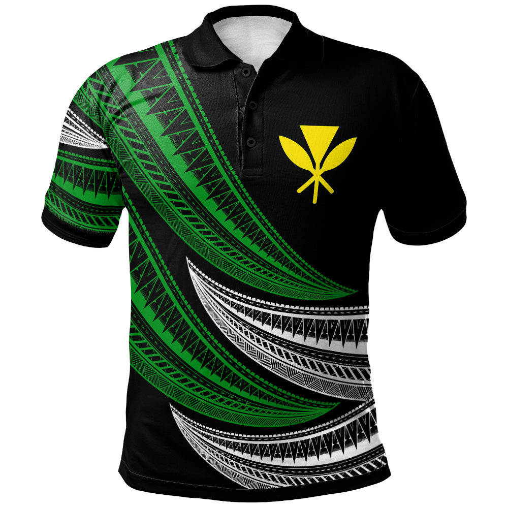 Hawaii Custom Personalised Polo Shirt -  Wave Pattern Alternating