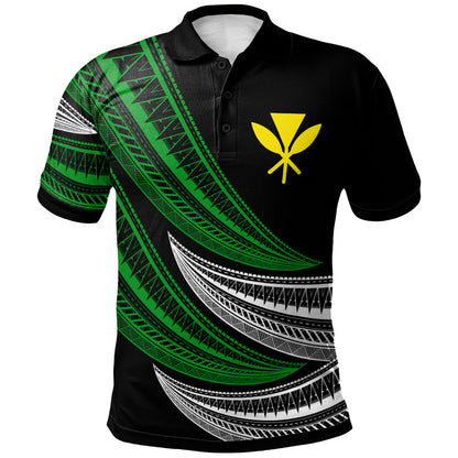 Hawaii Custom Personalised Polo Shirt -  Wave Pattern Alternating