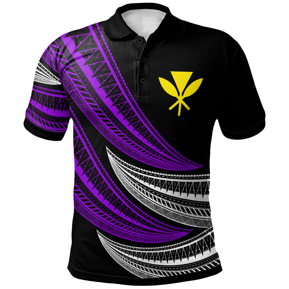 Hawaii Custom Personalised Polo Shirt -  Wave Pattern Alternating