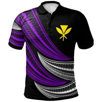 Hawaii Custom Personalised Polo Shirt -  Wave Pattern Alternating