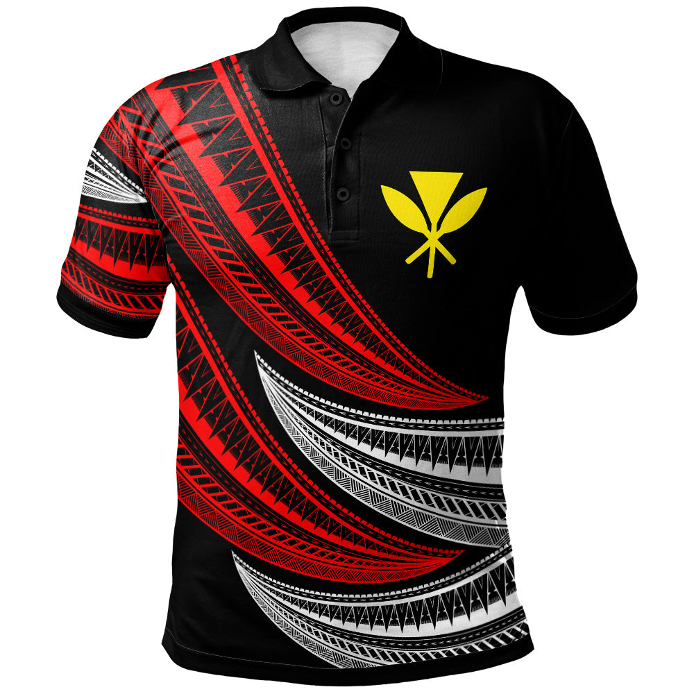 Hawaii Custom Personalised Polo Shirt -  Wave Pattern Alternating