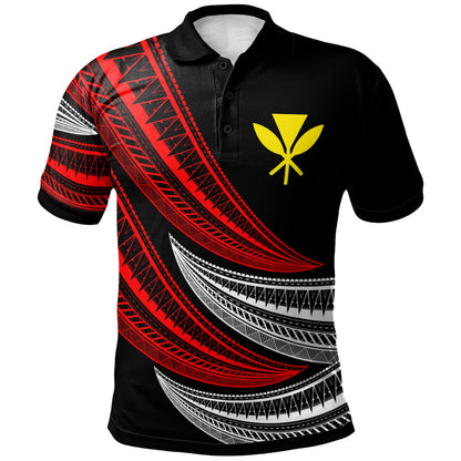 Hawaii Custom Personalised Polo Shirt -  Wave Pattern Alternating