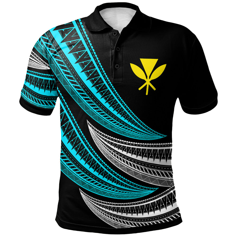 Hawaii Custom Personalised Polo Shirt -  Wave Pattern Alternating