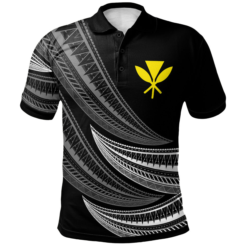 Hawaii Custom Personalised Polo Shirt -  Wave Pattern Alternating
