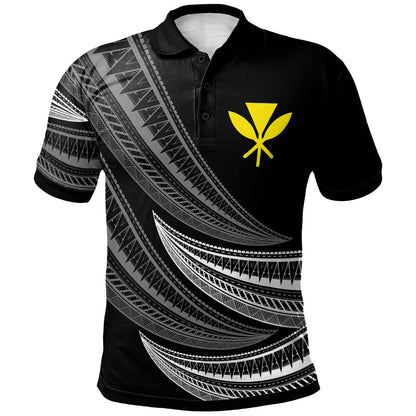 Hawaii Custom Personalised Polo Shirt -  Wave Pattern Alternating