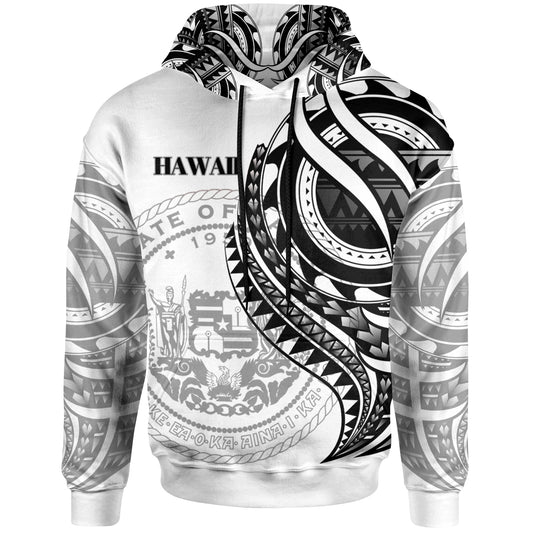 Hawaii Hoodie - Black Polynesian Patterns Best Hawaii Ever