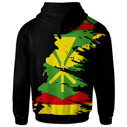 Hawaii Hoodie - Hawaii Kanaka Maoli Flag Painting