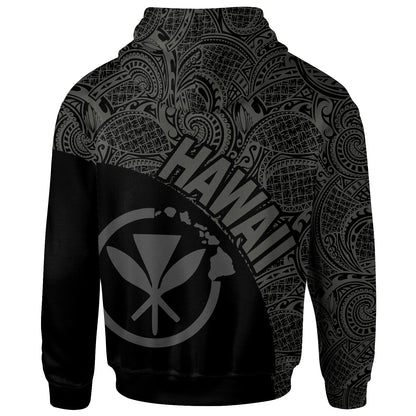 Hawaii Hoodie - Hawaii Kanaka Maoli Polynesian Tattoo Black Gray Version6