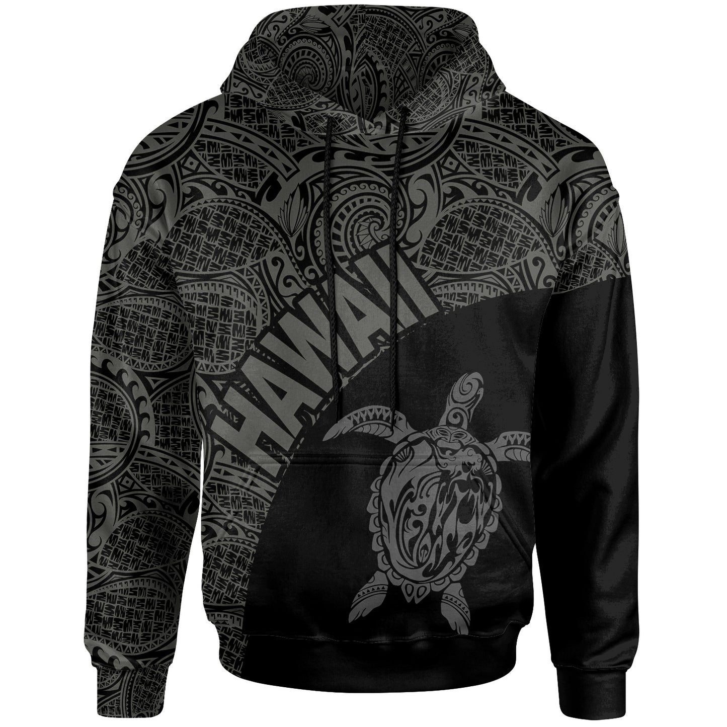 Hawaii Hoodie - Hawaii Turtle Mermaid Polynesian Tattoo Gray Version