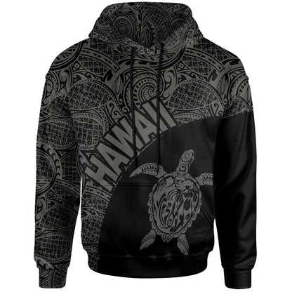 Hawaii Hoodie - Hawaii Turtle Mermaid Polynesian Tattoo Gray Version