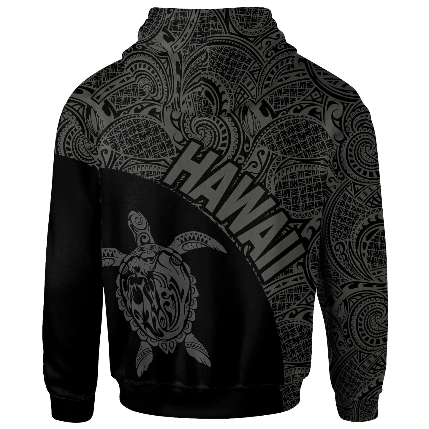 Hawaii Hoodie - Hawaii Turtle Mermaid Polynesian Tattoo Gray Version