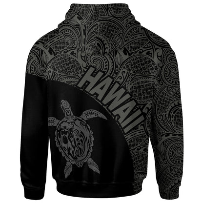 Hawaii Hoodie - Hawaii Turtle Mermaid Polynesian Tattoo Gray Version