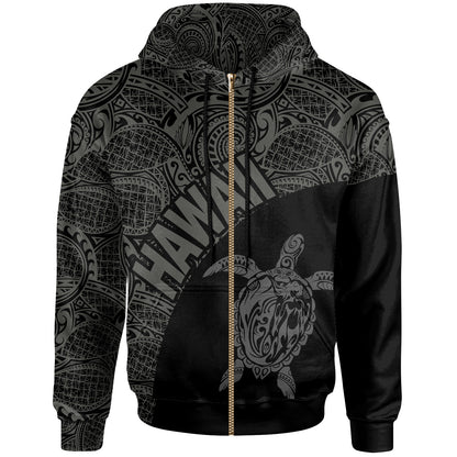 Hawaii Hoodie - Hawaii Turtle Mermaid Polynesian Tattoo Gray Version
