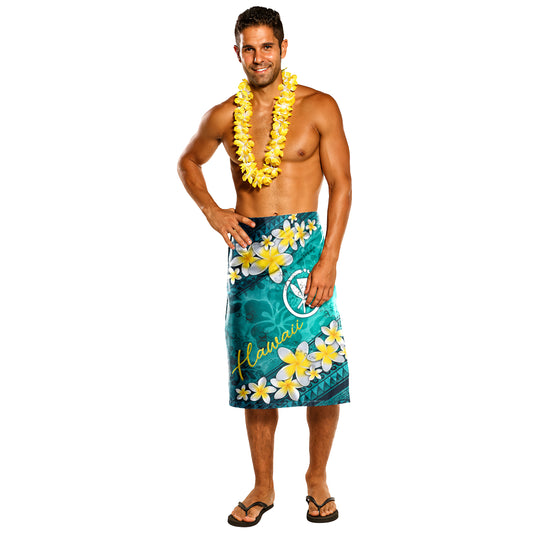 Hawaii Lavalava - Plumeria With Blue Ocean