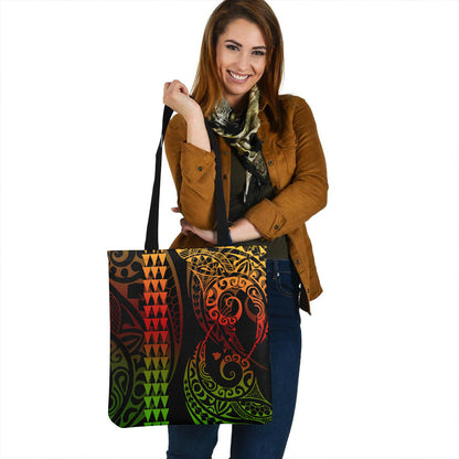 Hawaii Tote Bag Map Kakau Style Reggae